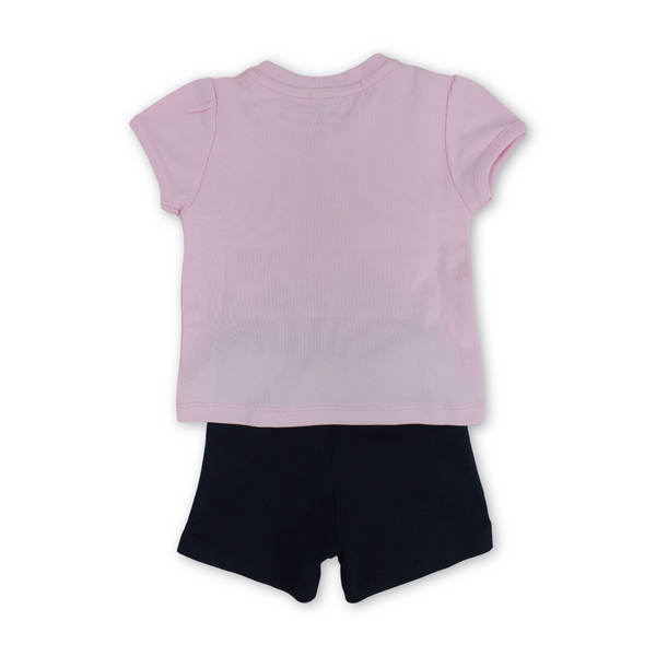 Baby Girls Cotton Outfit Set – Pink with Unicorn Print