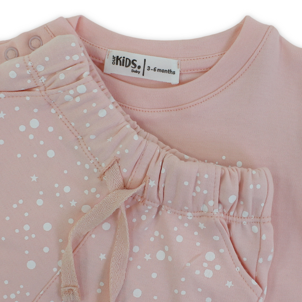 Baby Girls Cotton Pajama – Salmon with "My First Eid" Print