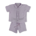 Girls Crinkle Cotton Pajama – Purple
