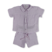 Girls Crinkle Cotton Pajama – Purple
