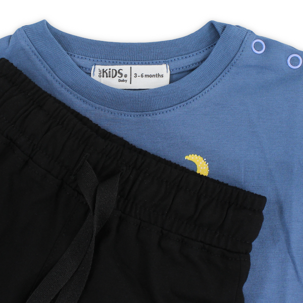Baby Boys Cotton Pajama – Indigo with "Sweet Dreams" Print