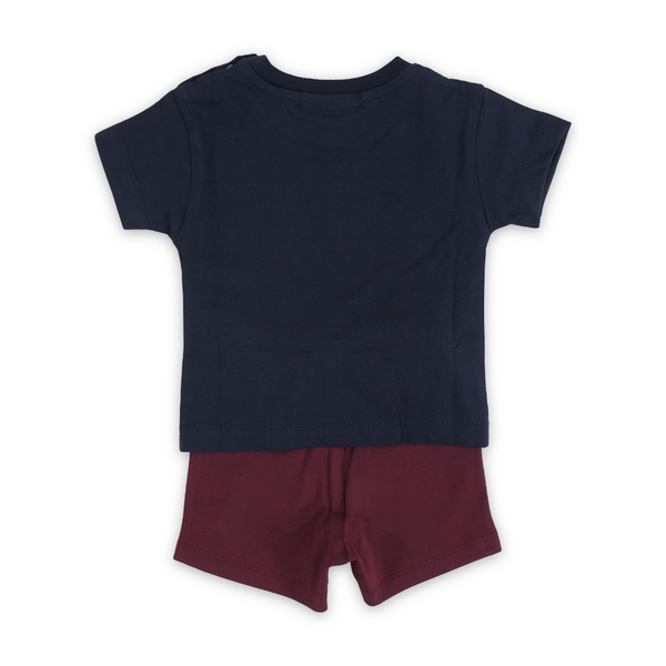 Baby Girls Cotton Pajama – Navy with "I Love My Mommy" Print
