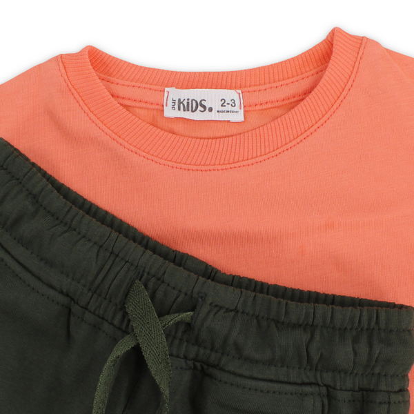 Girls Cotton Pajama – Salmon with Unicorn Print