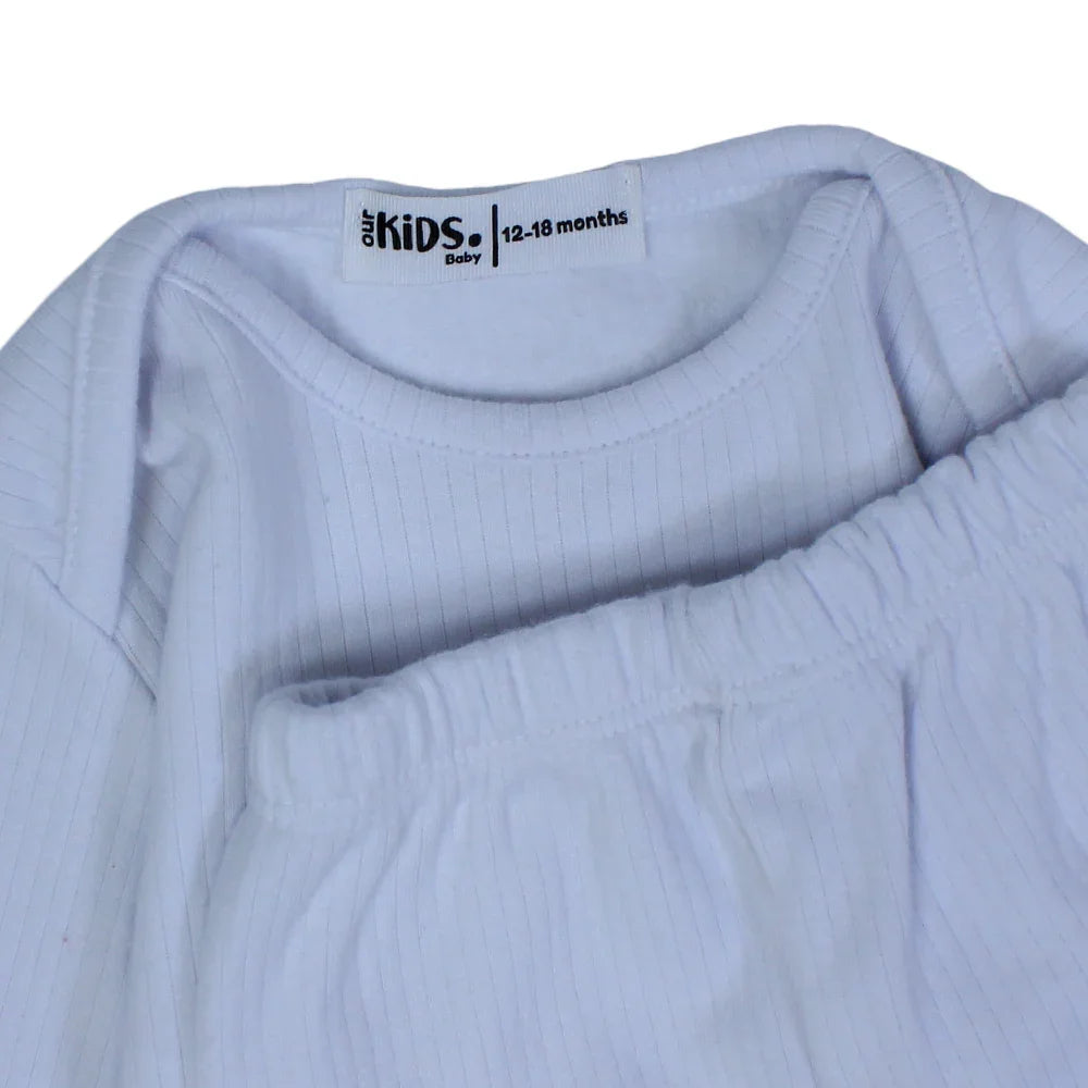Unisex Baby Long-Sleeved Thermal Set - White