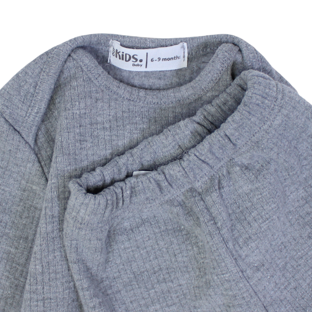 Unisex Baby Long-Sleeved Thermal Set – Grey