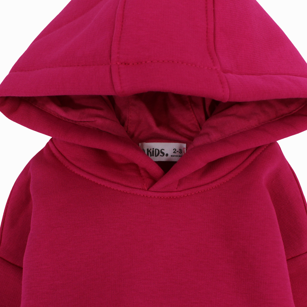 Girls Plain Cotton Hoodie – Fuchsia