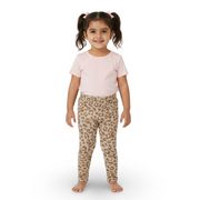Girls Soft & Playful Leggings – Beige with Tiger Print
