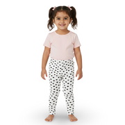 Girls Soft & Stylish Leggings – White with Dalmatian Dots