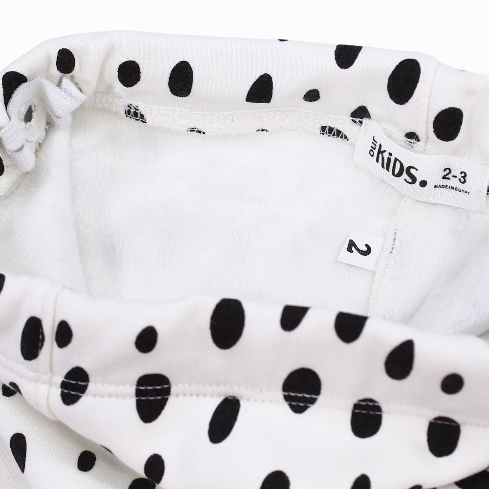Girls Soft & Stylish Leggings – White with Dalmatian Dots