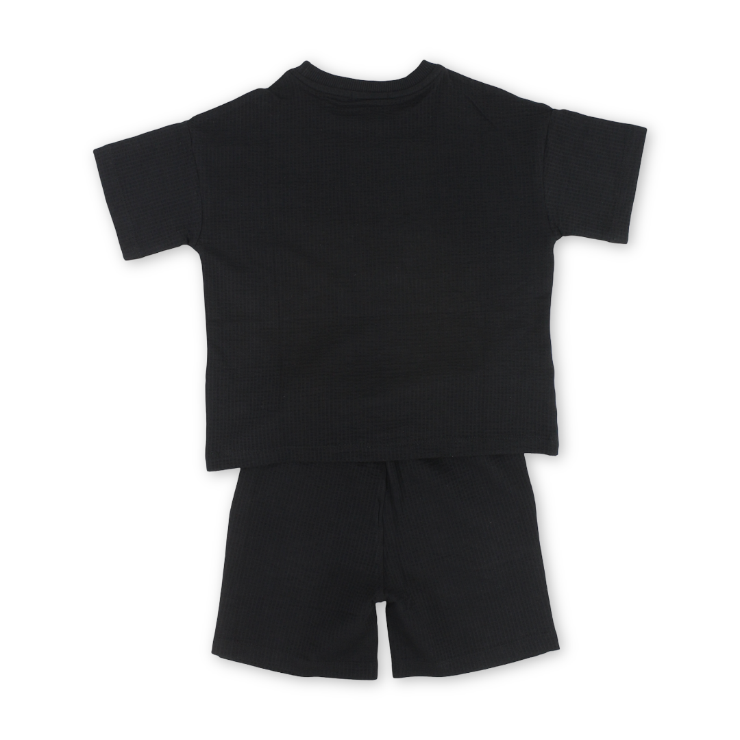 Boys Cotton Short-Sleeve Pajama Set – Black