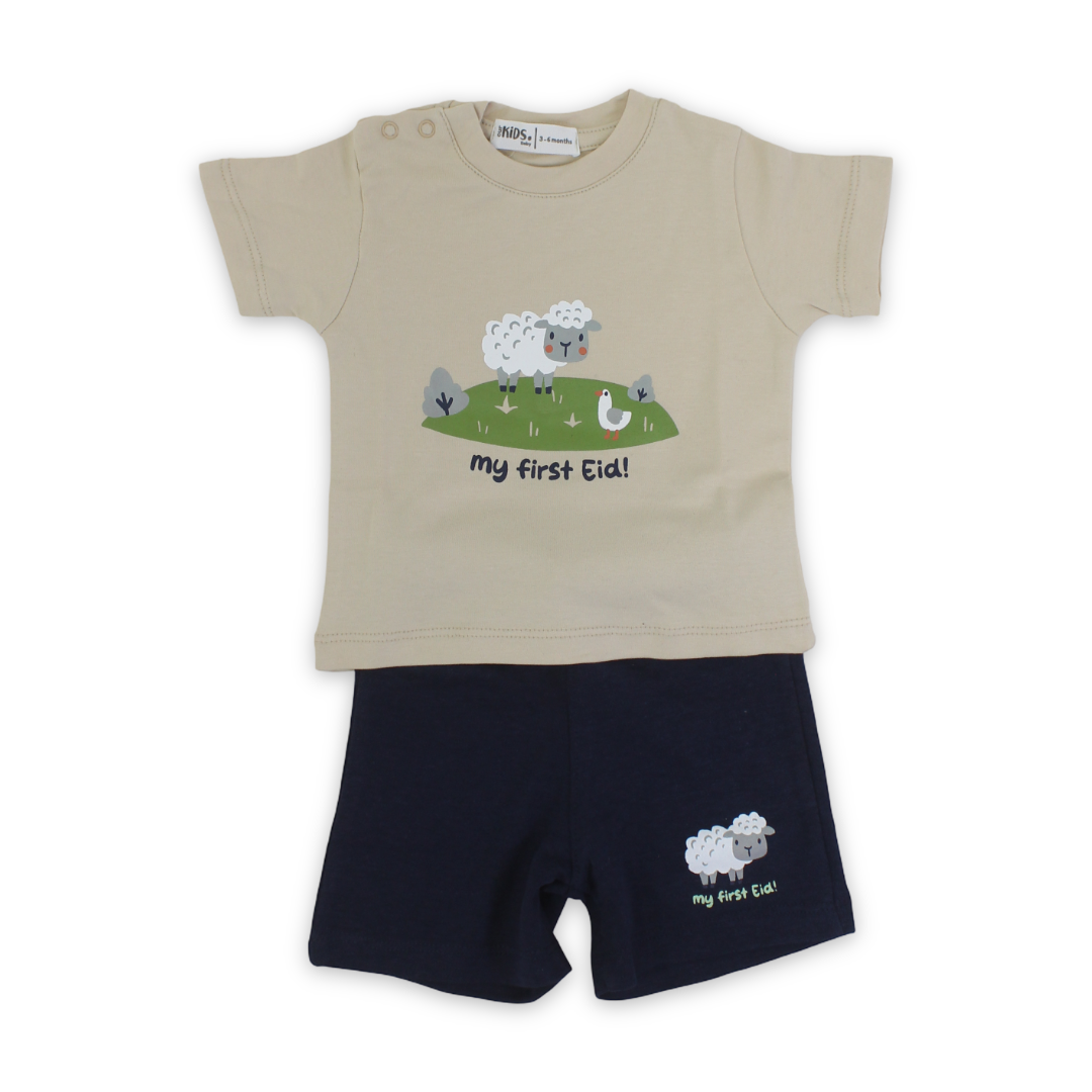 Baby Boys Cotton Pajama – Beige - Clothing - Ourkids