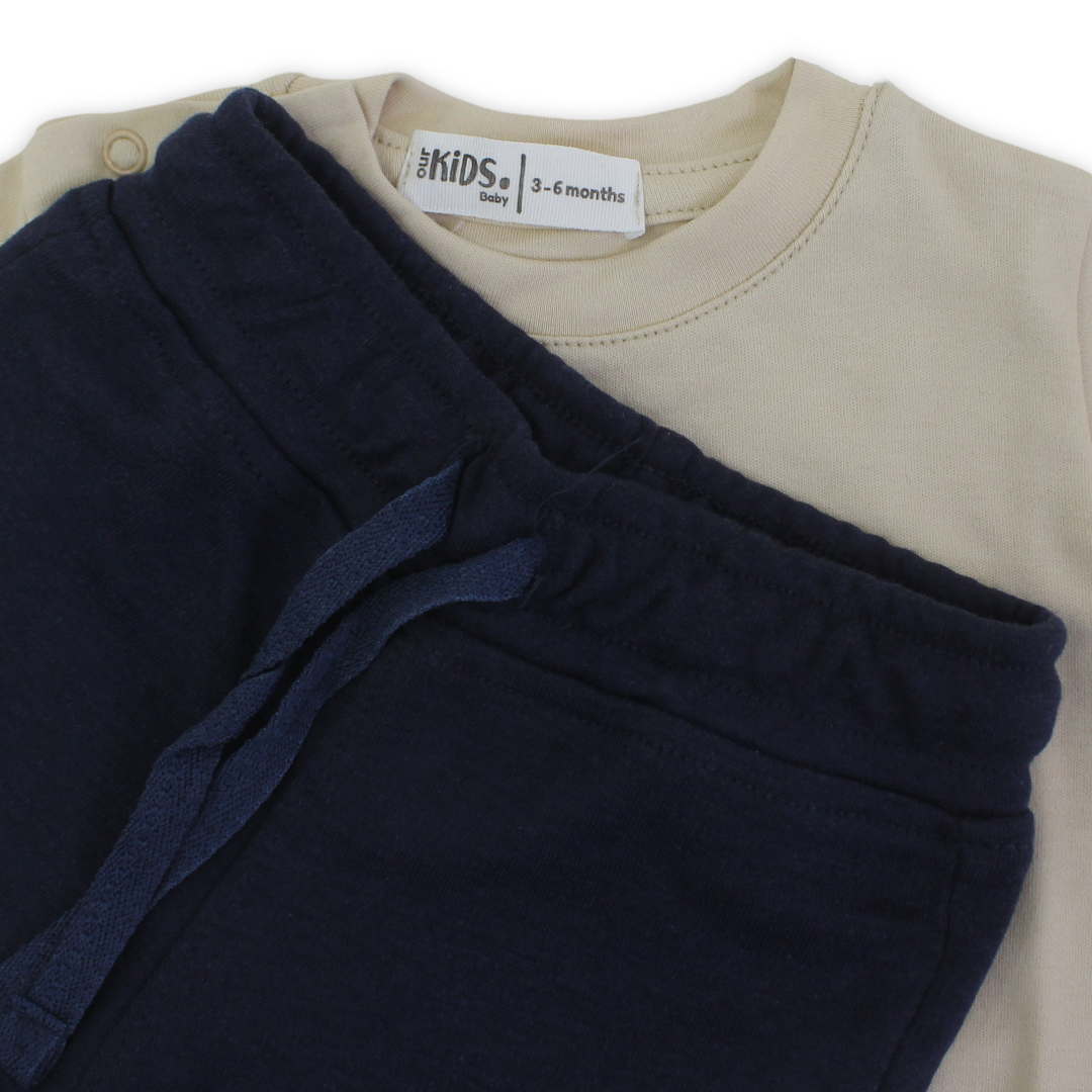 Baby Boys Cotton Pajama – Beige