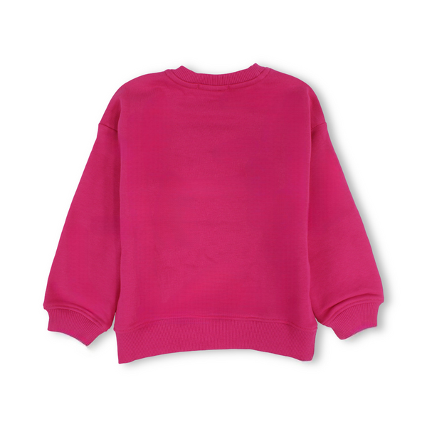 Girls Cotton Long-Sleeved Sweatshirt – Plain Fuchsia