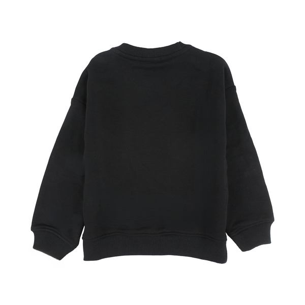 Unisex Cotton Long-Sleeved Sweatshirt – Plain Black
