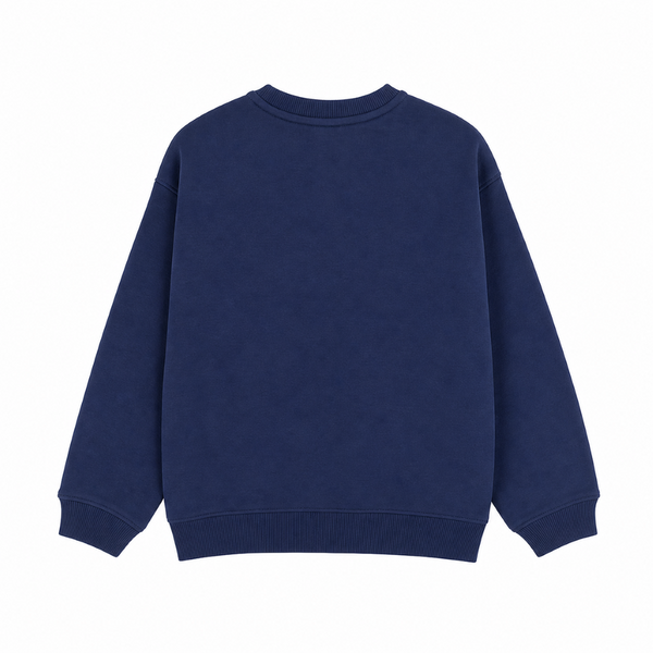 Unisex Cotton Long-Sleeved Sweatshirt – Plain Navy