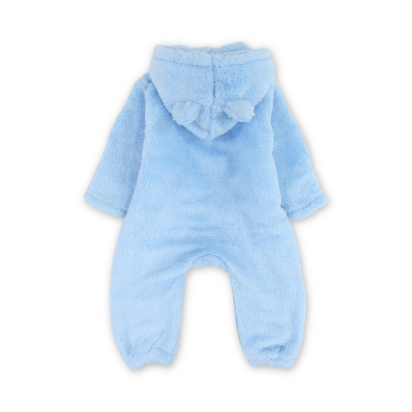 Unisex Baby Fleece Hooded Footless Onesie – Baby Blue