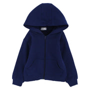 Unisex Plain Fleeced Zip-Up Hoodie – Navy