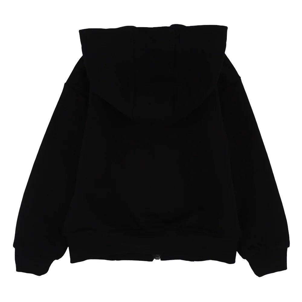Unisex Plain Fleeced Zip-Up Hoodie – Black