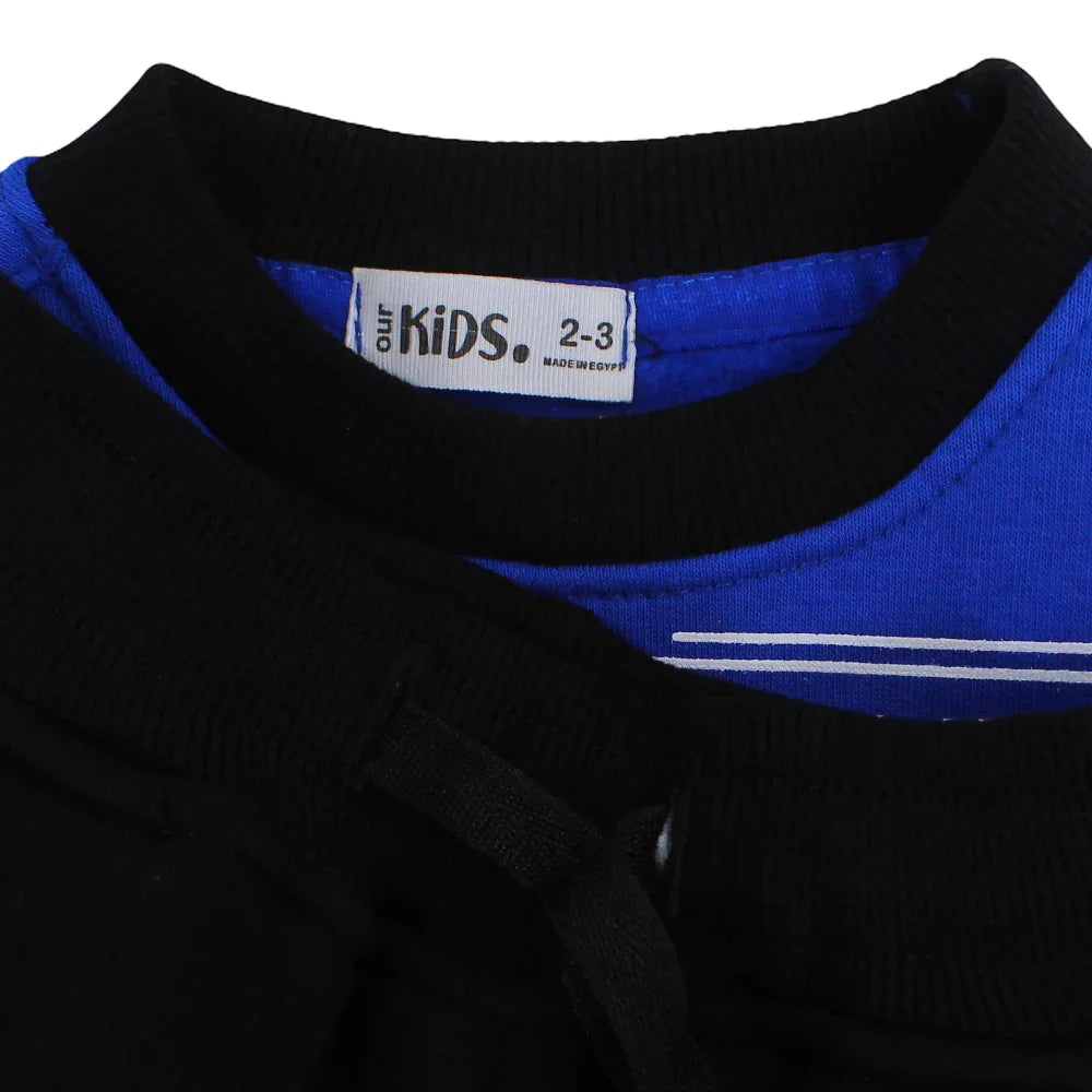 Boys Cotton Pajama Set – Blue with "Think Positive" Design