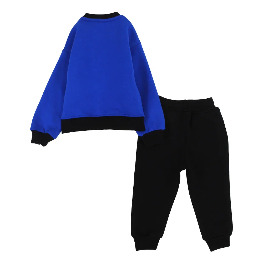 Boys Cotton Pajama Set – Blue with "Think Positive" Design