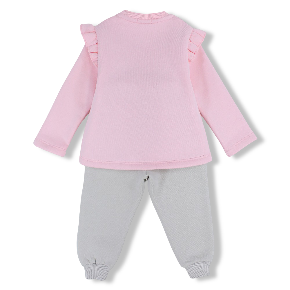 Girls Cotton Pajama Set – Pink with Owl Print