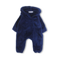 Unisex Baby Fleece Hooded Footless Onesie – Navy