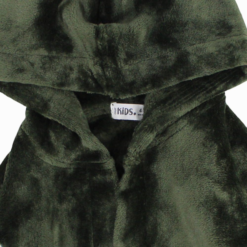 Unisex Velvet Robe - Dark Green with "Winter Wonderland" Design