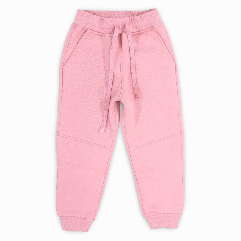 Girls Plain Cotton Sweatpants - Dusty Pink