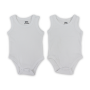 Unisex Baby Cotton Sleeveless Bodysuit – White (Pack Of 2)