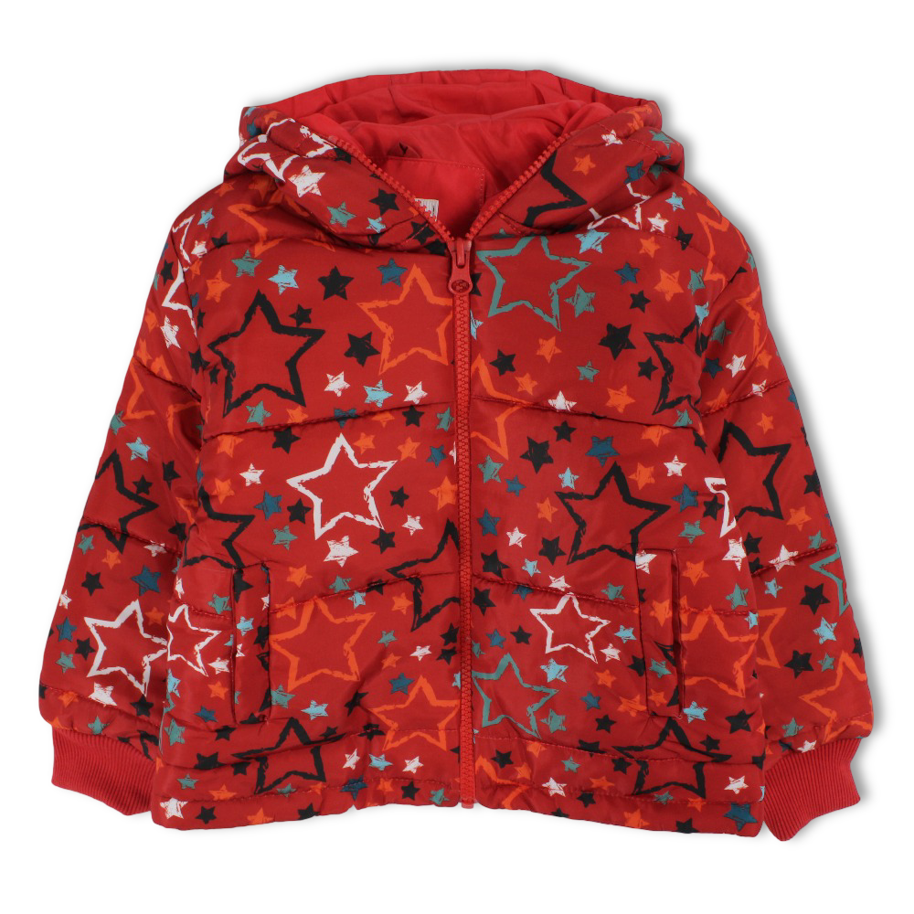 Unisex Waterproof Jacket – Red with Stars Print - Clothing - Ourkids