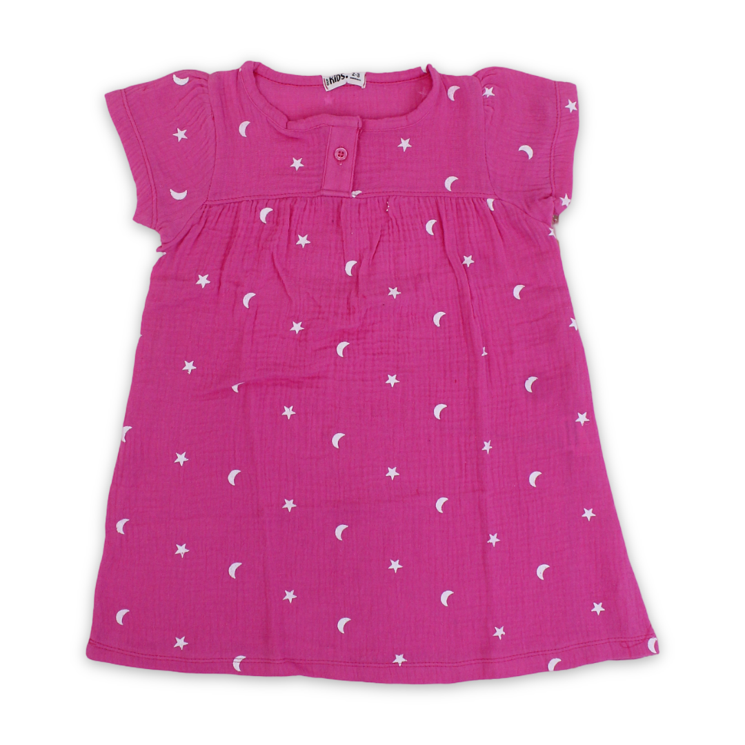 Girls Cotton Dress – Pink - Clothing - Ourkids