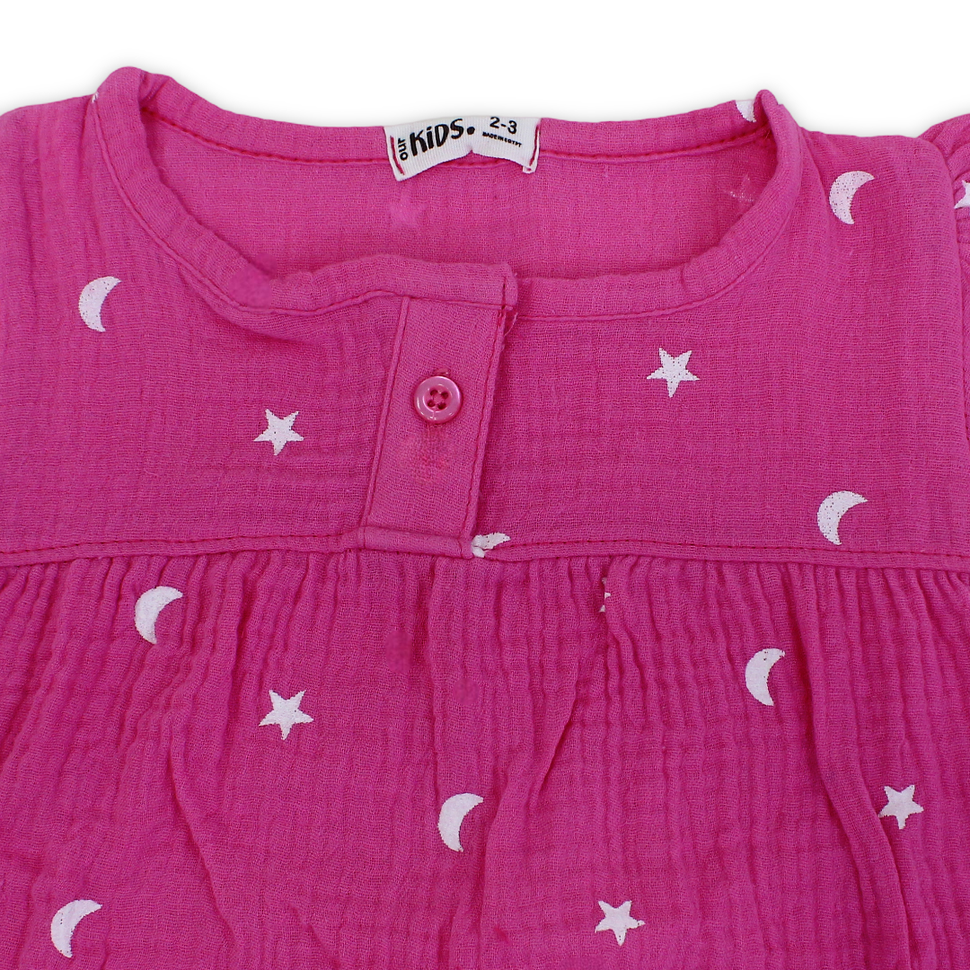 Girls Cotton Dress – Pink