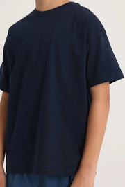Unisex Kids' Navy Oversized T-Shirt – Cotton