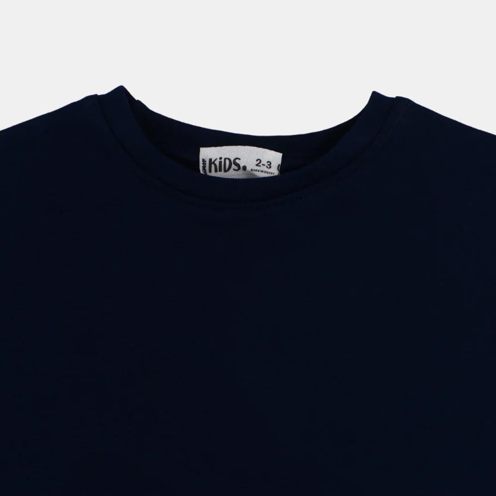 Unisex Kids' Navy Oversized T-Shirt – Cotton
