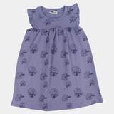 Girls Cotton Sleeveless Nightgown – Purple with Sheep Design