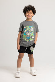 Boys Cotton Pajama Set – Grey