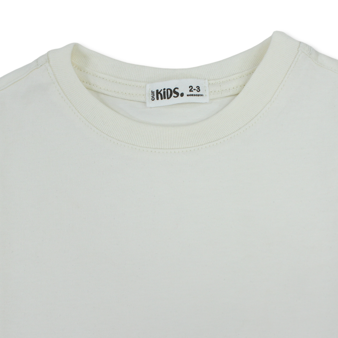 Unisex Kids Basic Oversized Short Sleeve T-Shirt – Off-White