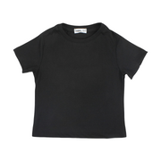 Unisex Kids Cotton Basic Black Regular Fit Short Sleeve T-Shirt