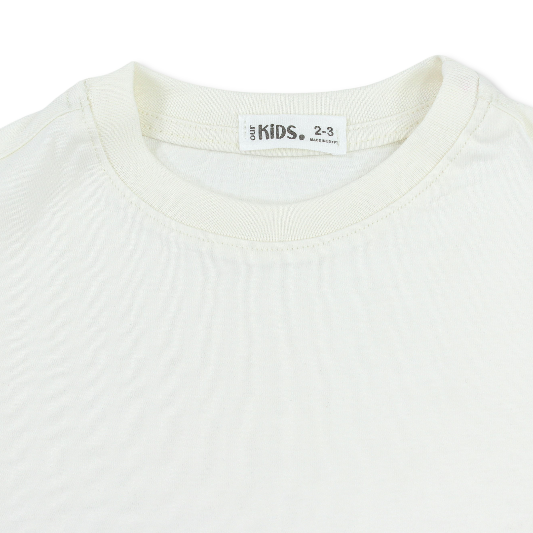 Unisex Kids Basic Regular Fit Short Sleeve T-Shirt – Off-White
