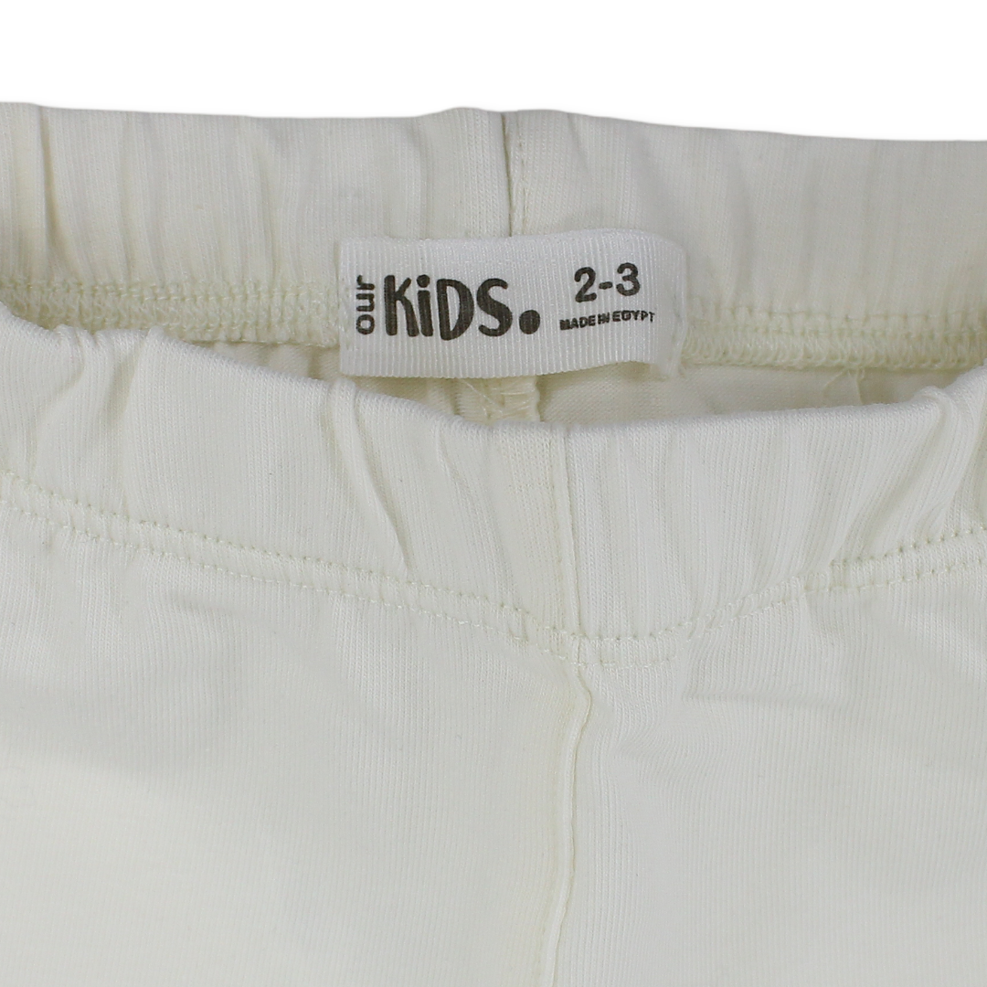 Girls Cotton Basic Undershorts – Off-White