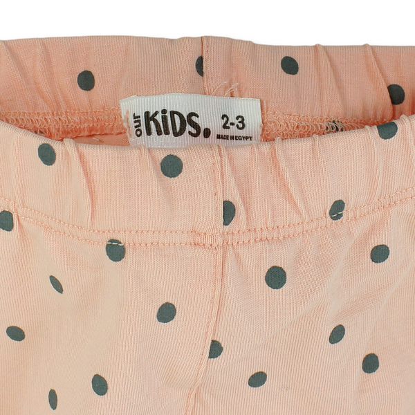 Girls Cotton Leggings – Pink Polka Dot