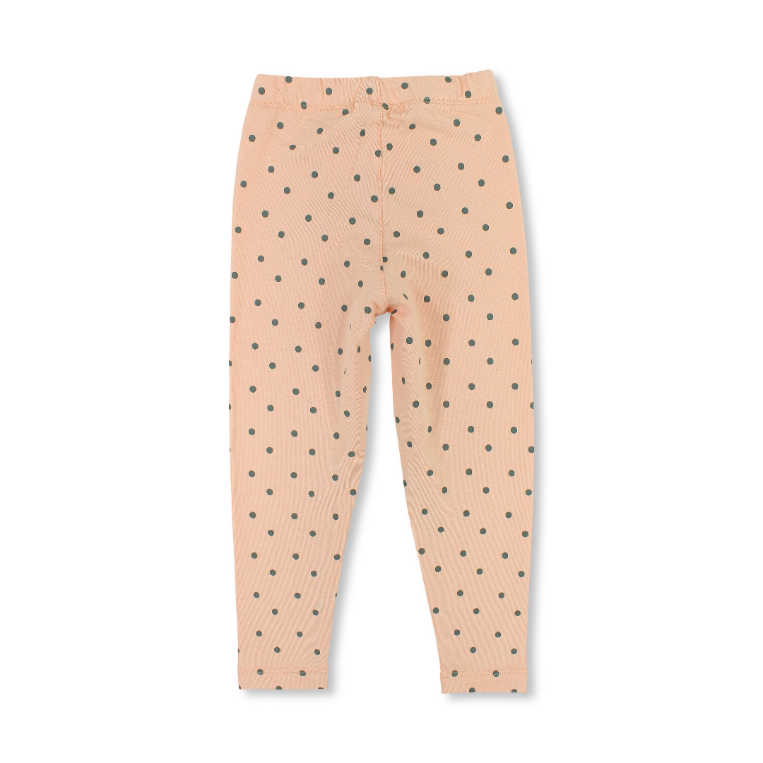 Girls Cotton Leggings – Pink Polka Dot