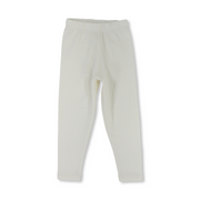 Girls Cotton Leggings – Off-White Polka Dot