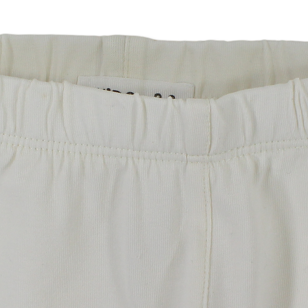 Girls Cotton Leggings – Off-White Polka Dot