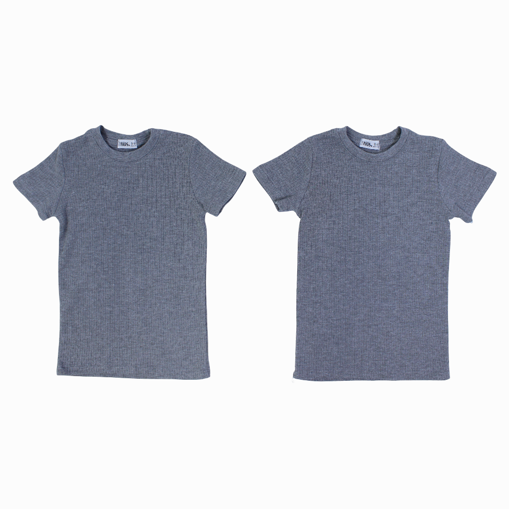 Unisex Short-Sleeved Thermal Top – Grey (Pack of 2)
