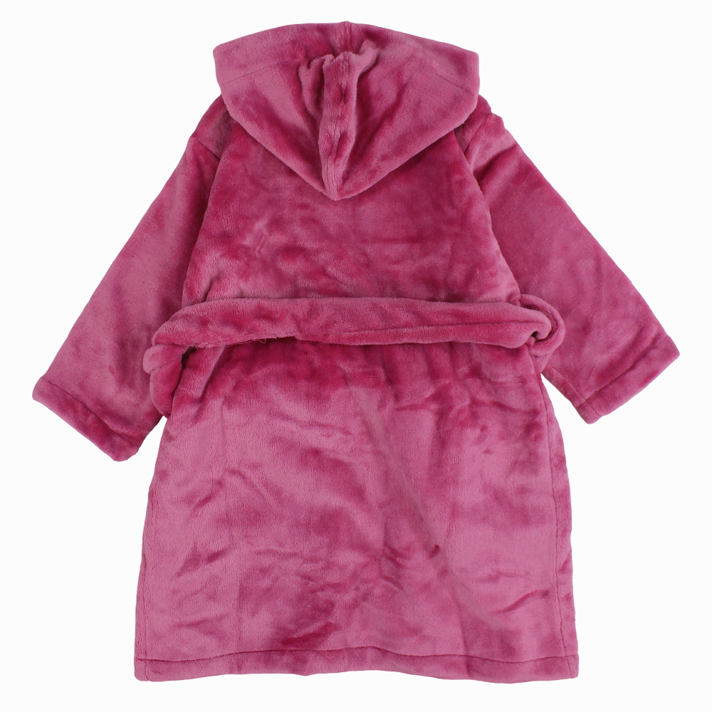 Girls Velvet Robe – Dustypink with "Love Be Kind" Design