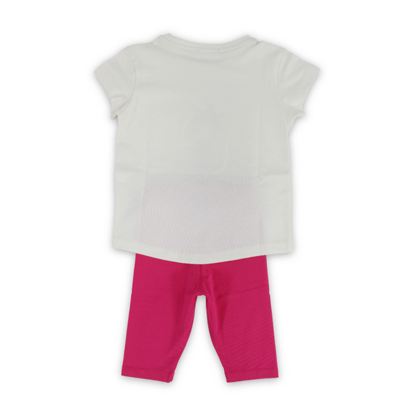 Girls Cotton Pajama Set – Off-White with Princess Print