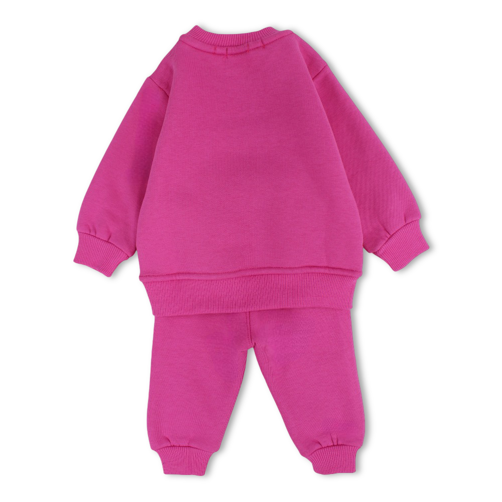 Baby Girls Cotton Pajama Set – Fuchsia with Cupcake Print