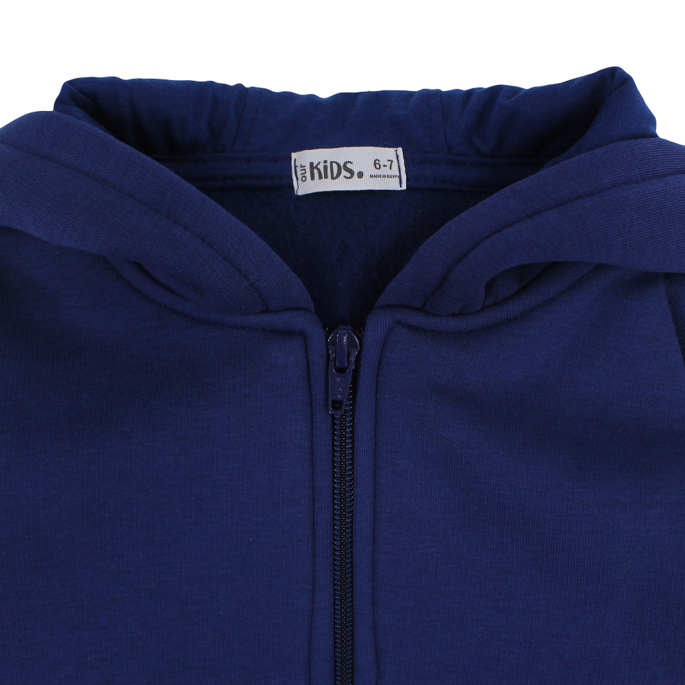 Unisex Long-Sleeved Zip-Up Hoodie – Navy