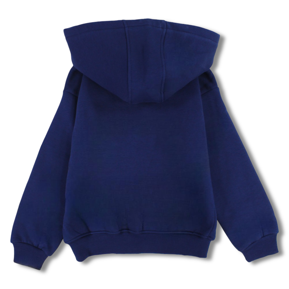 Unisex Long-Sleeved Zip-Up Hoodie – Navy